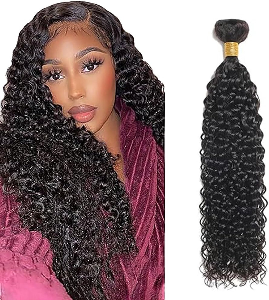 Wave Human Hair Bundles 1B Natural Black Mensliches Haar Human Hair Extensions Unprocessed Echthaar Tressen Double Weft Remy Hair for Woman 14 Inch