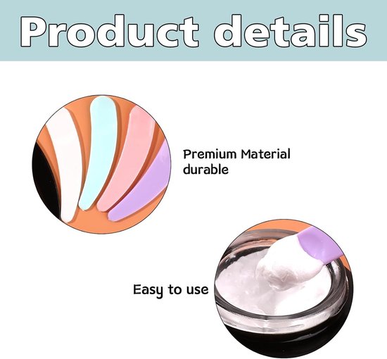 Spatels, cosmetische spatels, crème-spatel, mini cosmetische spatels, kleine cosmetische maskerschep, plastic spatels, herbruikbare spatels voor wasgel, gezichtsmasker, crème — afbeelding 2