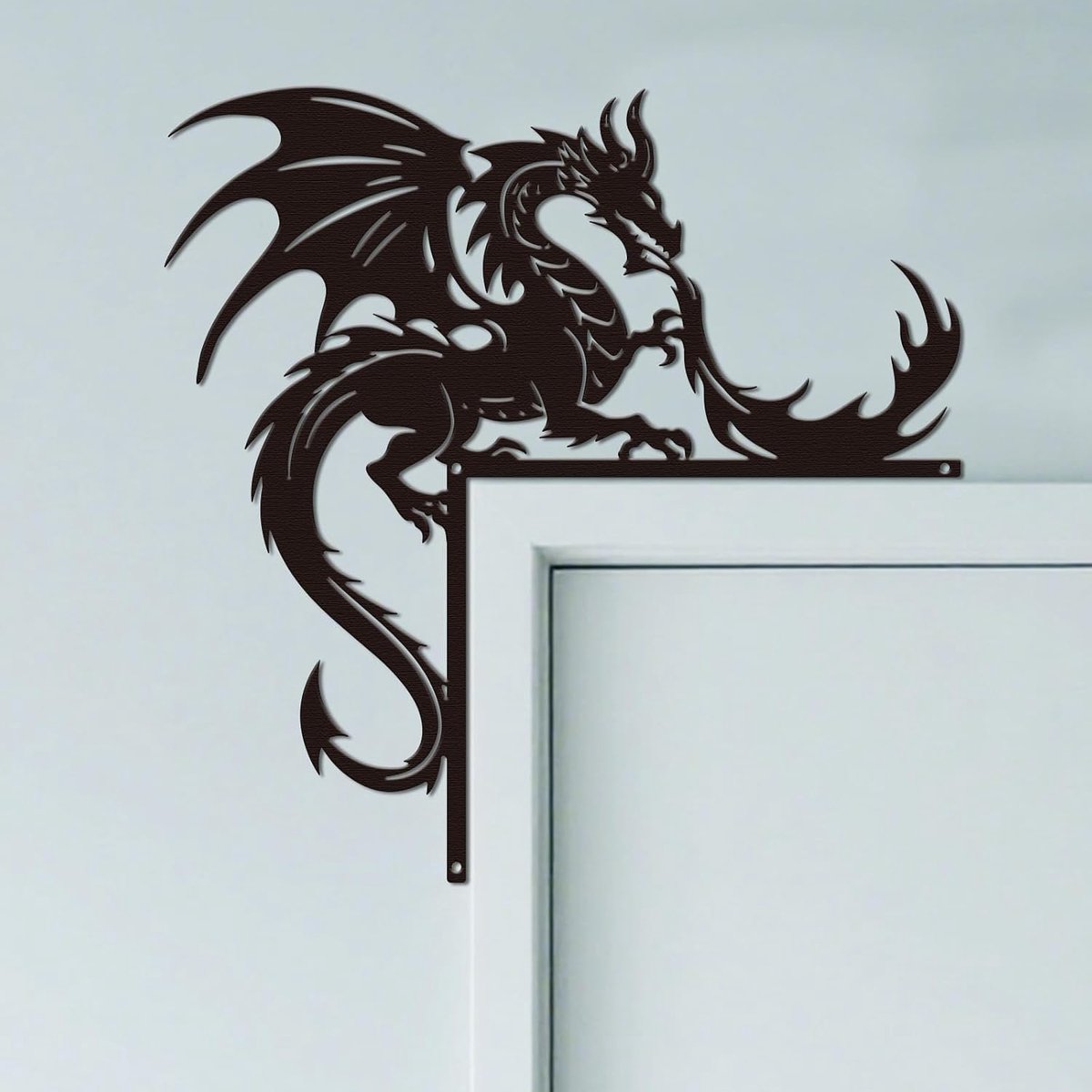 Dragon Deurframe, ornament, metaal, deurkozijndecoratie, creatieve deurkozijnkunst, deurhoek, decoratie, originele wanddecoratie voor kamerdeur, huisdeur, thuis, badkamer, slaapkamer