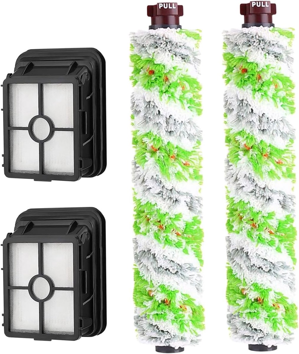 accessoires voor Bissell CrossWave 17132,1785,2551,2225N, 25821,2519,2582N, 2460 CrossWave multi-vlakborstelrol en 1866 vacuüm filter voor Bissell, vervanging onderdeel# 161