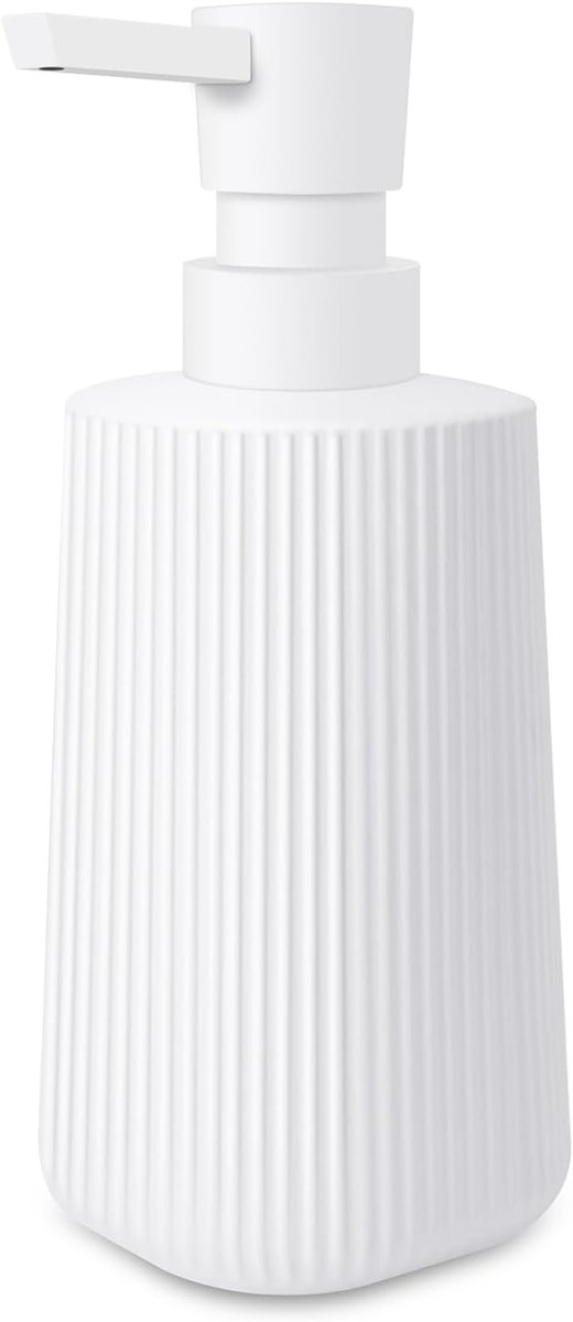 Zwarte Zeepdispenser van Glas - 250ml - voor Badkamer, Keuken & Aanrecht - Handzeepdispenser met Pomp (Wit - 1 stuk)