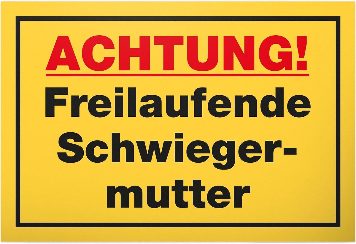 Vrijlopende schoonmoeder - bord kunststof 30 x 20 cm - spreukenbord verjaardagscadeau deurbordje grappige spreuk - cadeau party decoratie cadeau-idee vrienden mama vriendin