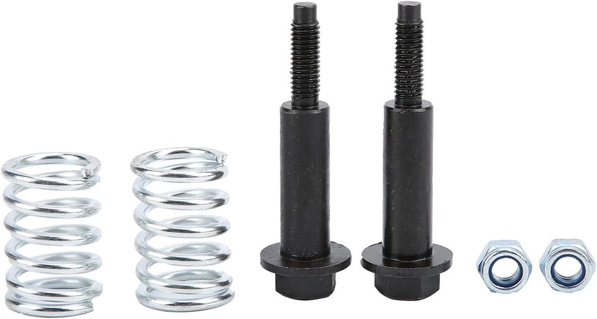Muffler Bolt Spring Kit, 35129 Uitlaatbout Moer en Spring Kit Reparatie Onderdelen 2 STUKS van Elk voor Ball Socket Joint Bevestiging, Bolt en Spring Fittings