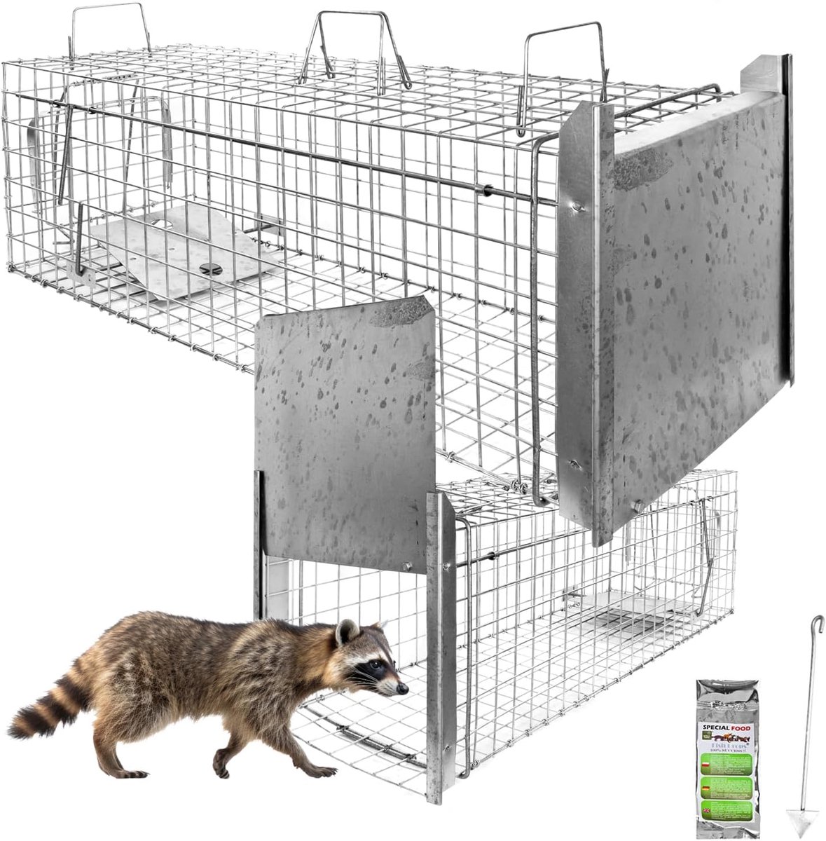 Dierenval voor mensen, levende dieren, val, kooi, 102 x 34 x 34 cm, kat, vos, bever, wasbeer