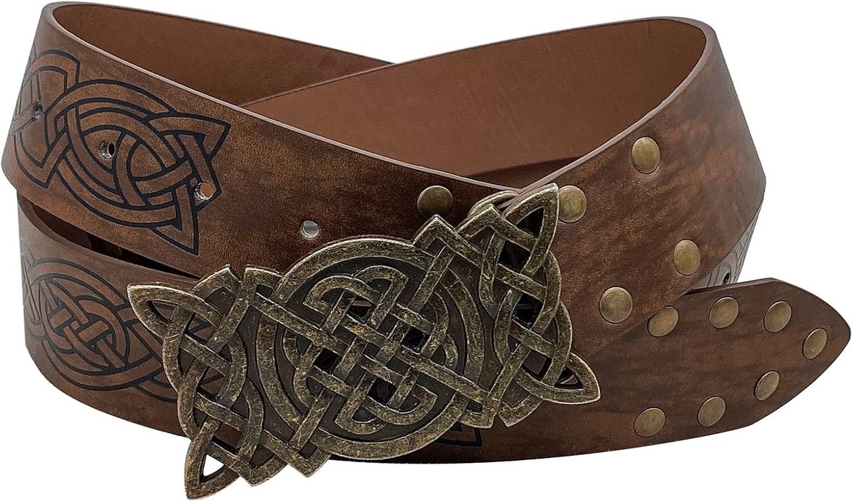 riem LARP Renaissance riem middeleeuwse sabel riem Keltische lederen ring riem voor mannen vrouwen ridder boogschieten riem