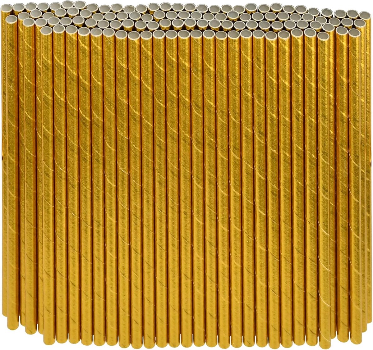 goudpapier rietje 1000 stuks, 19,7x0,6 cm voor feest, bruiloft, cocktail - milieuvriendelijk