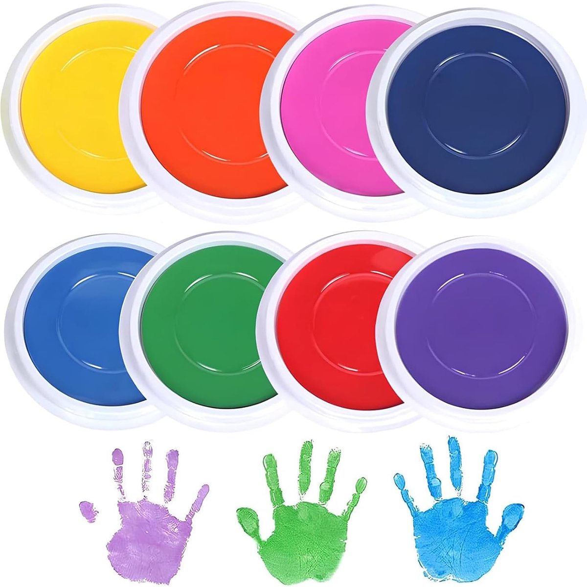 8 stuks stempelkussens, kleurstoffen, stempelkussens, kleurrijk, gebruik voor doe-het-zelf stempelkaarten, scrapbooking, schilderen, creatief creëren (8 kleuren)