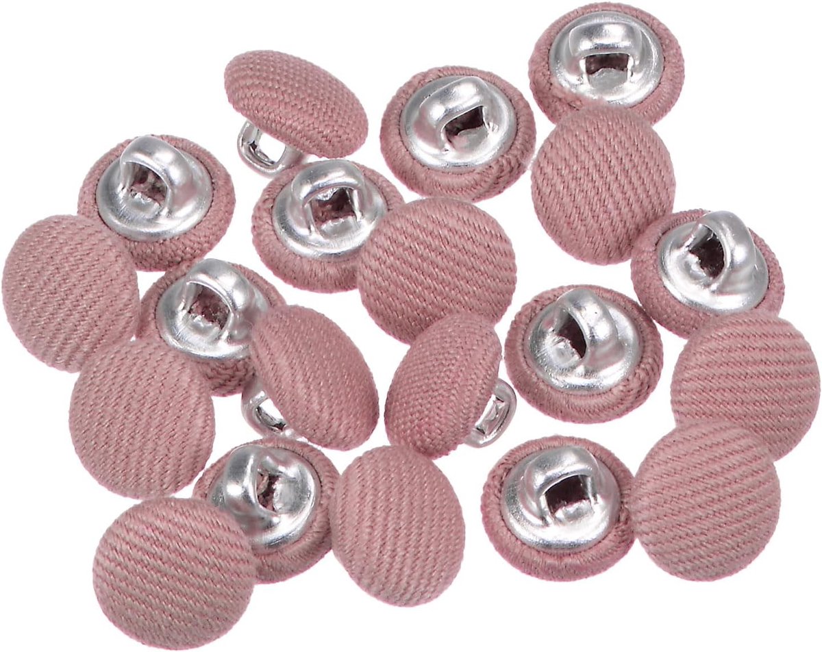 Knopen 10 mm met 16L katoenen bekleding voor pakken, overhemden en jassen, kleur intens roze