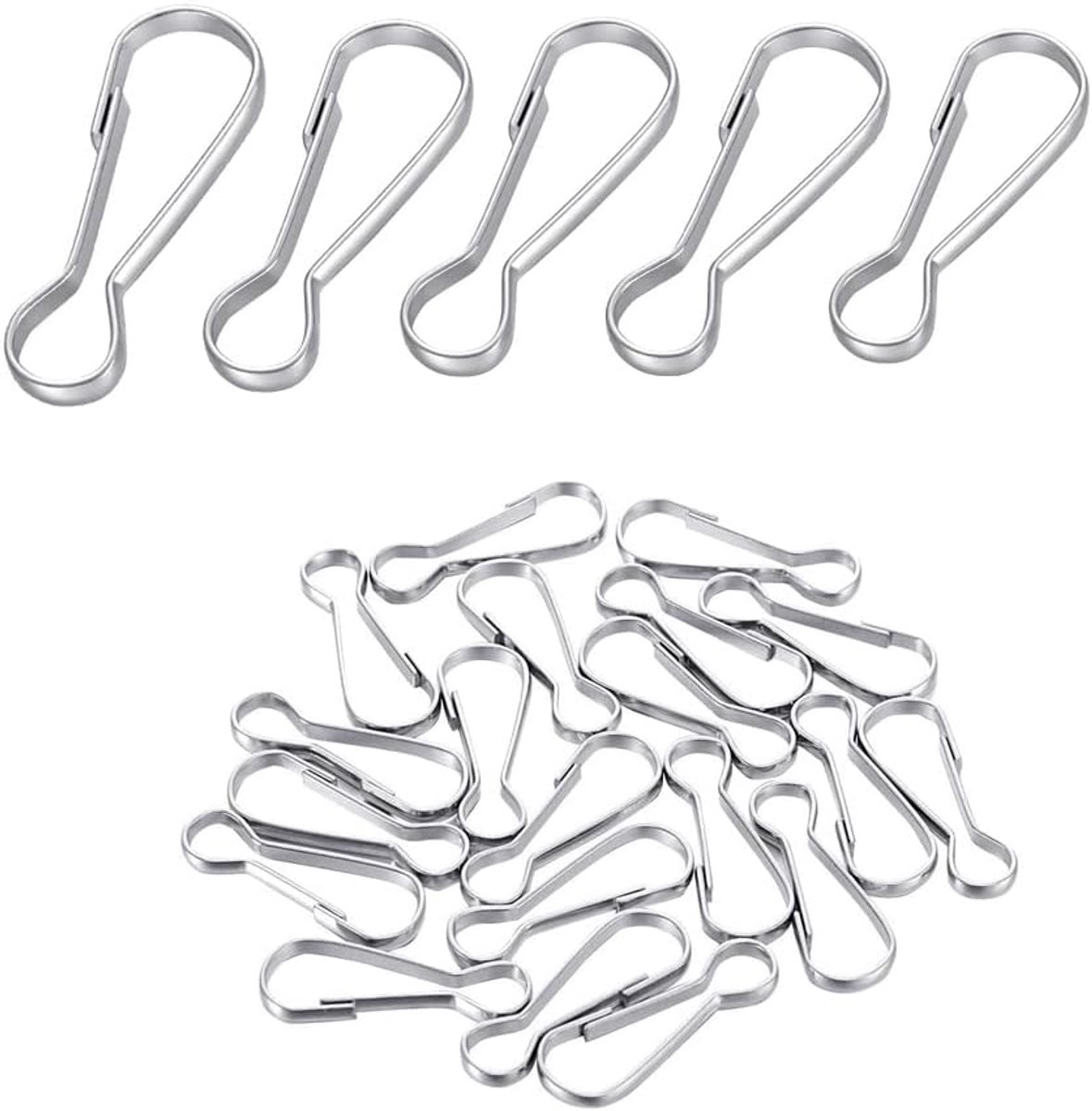 50 stuks vlaggenpaal clip roestvrijstalen veerklemmen haken voor vlaggen met oogjes, vlaggenpaal klemmen, roestvrijstalen vlaggenpaal accessoires voor vlaggen met oogjes, sleutelhangers