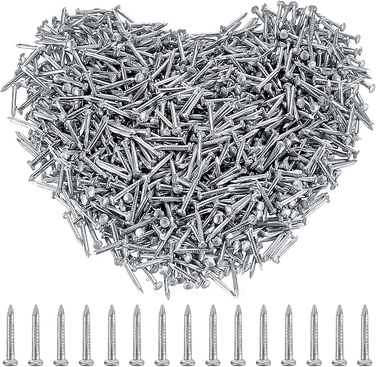 stuks kleine nagels, wandnagels voor het ophangen van foto's, kunstnagels, ronde kop, schilderijnagels, wandnagels voor fotolijsten, houtbewerking, 3 x 10 mm, zilver