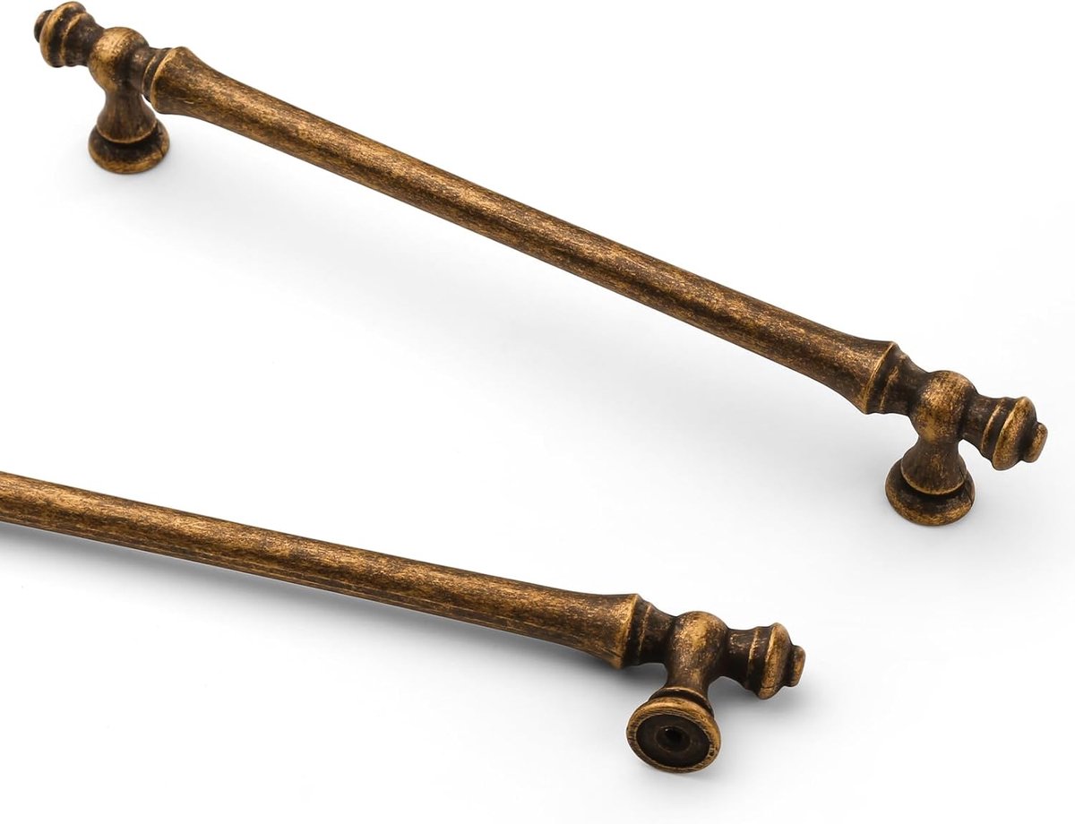 9BUILD 6 stuks antieke messing kastgrepen, gatafstand 192mm, griffen voor keukenkasten, zinklegering, vintage meubelgrepen, keukengrepen, meubelgrepen, keukenkast, bronzen kastdeuren, EU0040