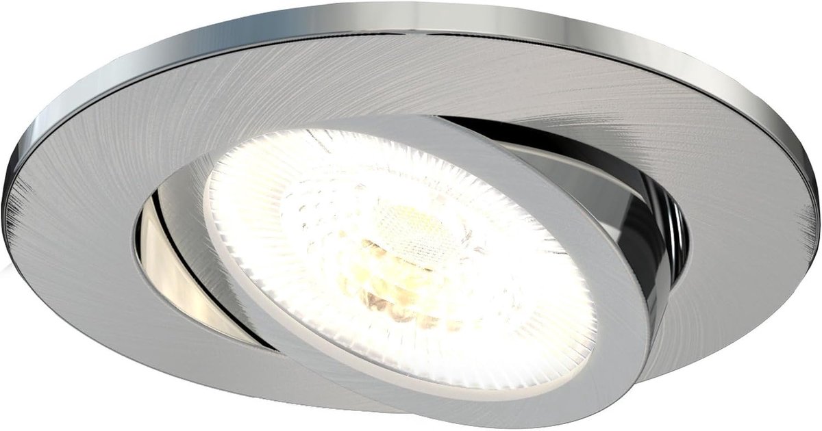 - LED Inbouwspot, RVS, Dimbaar, 7W, IP65, CCT, COB, Ø90mm, 5 Jaar Garantie | Inbouwmaat Ø 90 mm; waterdicht voor badkamer, douche en vochtige ruimtes