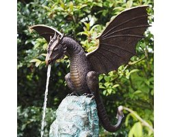 Draak Standbeeld Fontein Draak Ornament Hars Water Feature Sculptuur voor Huis Tuin