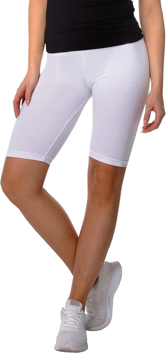 Leggings Dames Katoen Shorts Korte Broek Fietsbroek Ondoorzichtig Rood Zwart Wit Beige 36-56