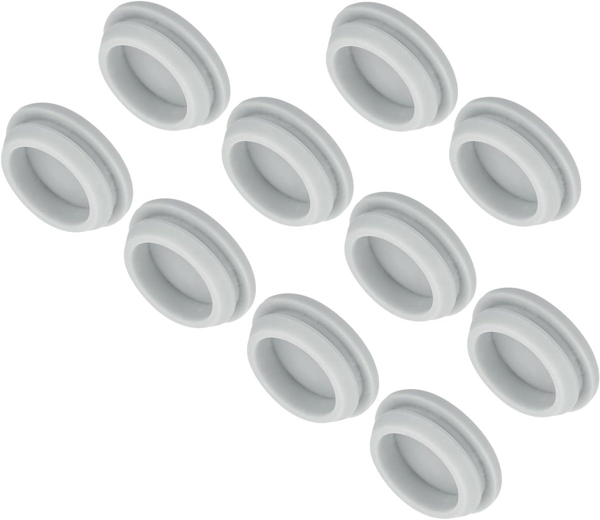2 stuks siliconen stop, 27 mm montagediameter, smalle groefbreedte siliconen stop met gaten, rubberen stop, 2,5 mm paneel, afdichtingsafdekking, rond, voor keuken, bulkheads grijs