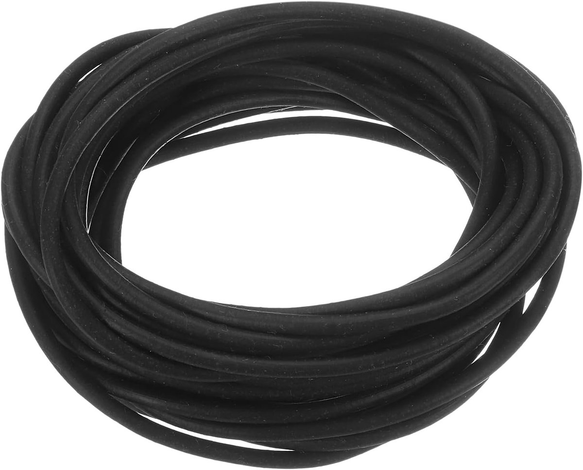 Siliconen schuimafdichtingsstrips, 2,5 mm diameter, 4 meter lang, sponsrubber, weerafdichtingsstrips, rond rubberen koord, massief voor machines en industrie, zwart