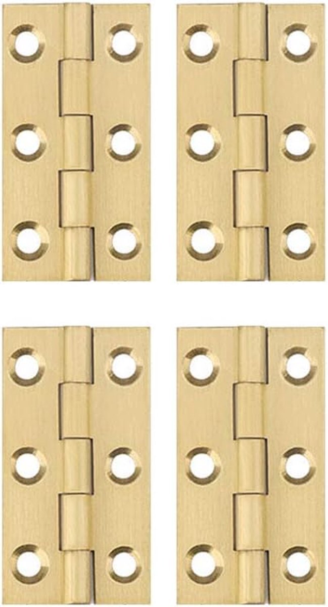 Scharnieren Deurscharnieren - Messing opvouwbare Scharnieren Meubelkast Scharnieren met Scharnierbevestigingsschroeven, 2 Inch(50x27x1.2mm) - 4pcs