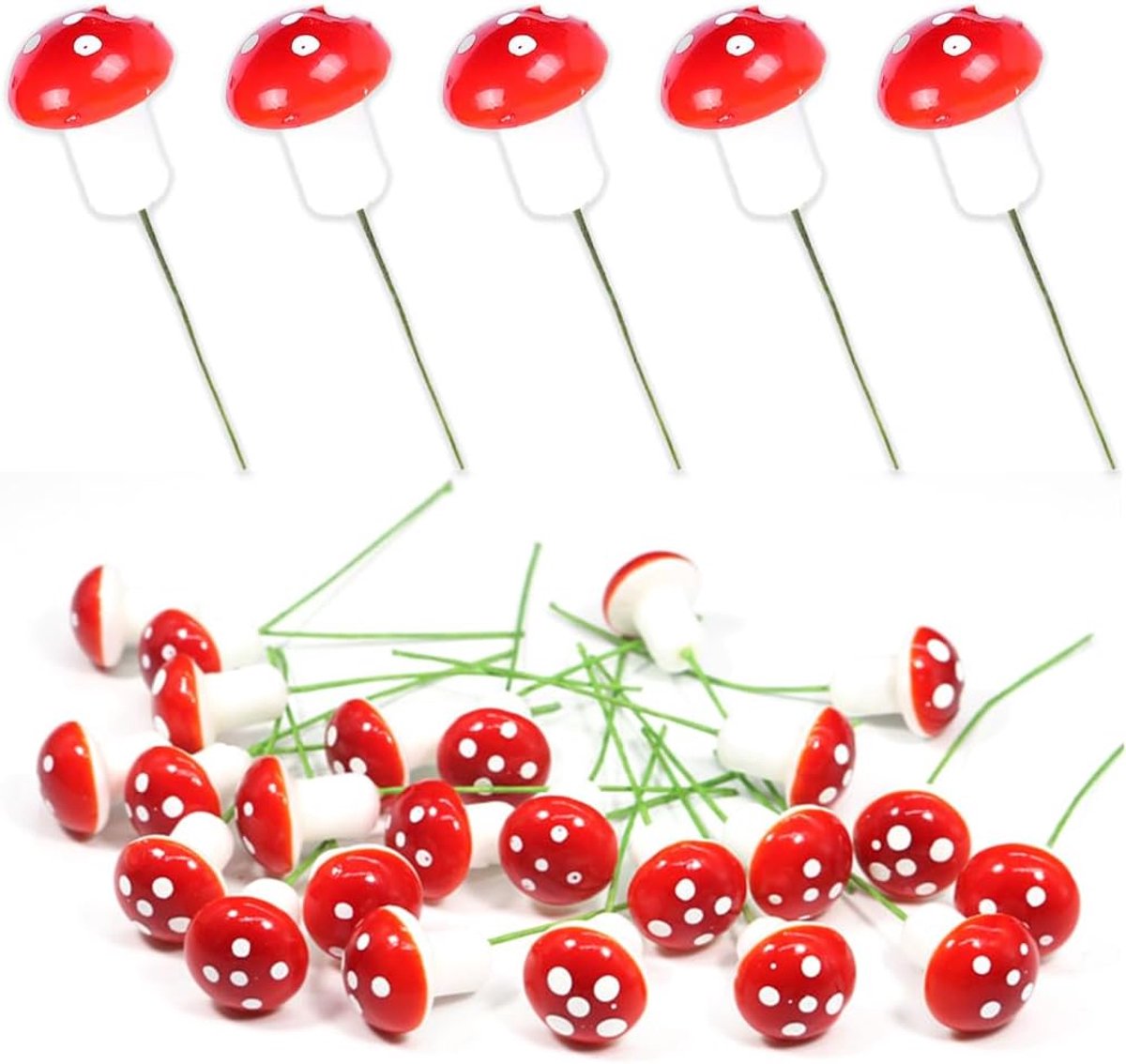 40 stuks schuimpaddenstoelen, miniatuur kunstpaddenstoelen, sprookjesdecoratie, tuinpaddenstoelen, ornament voor tuindecoratie, micro landschap, bonsai, handwerk