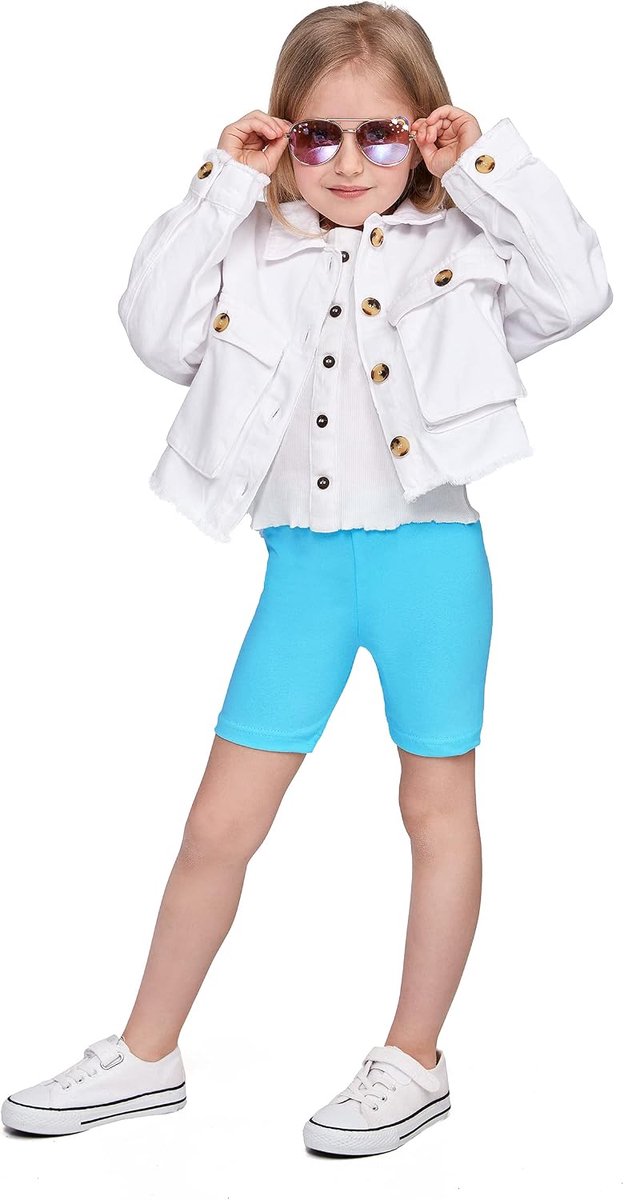 Leggings voor meisjes, 3/4 capribroek van katoen, sportbroek, dansbroek, ademend, zacht, elastisch, sport