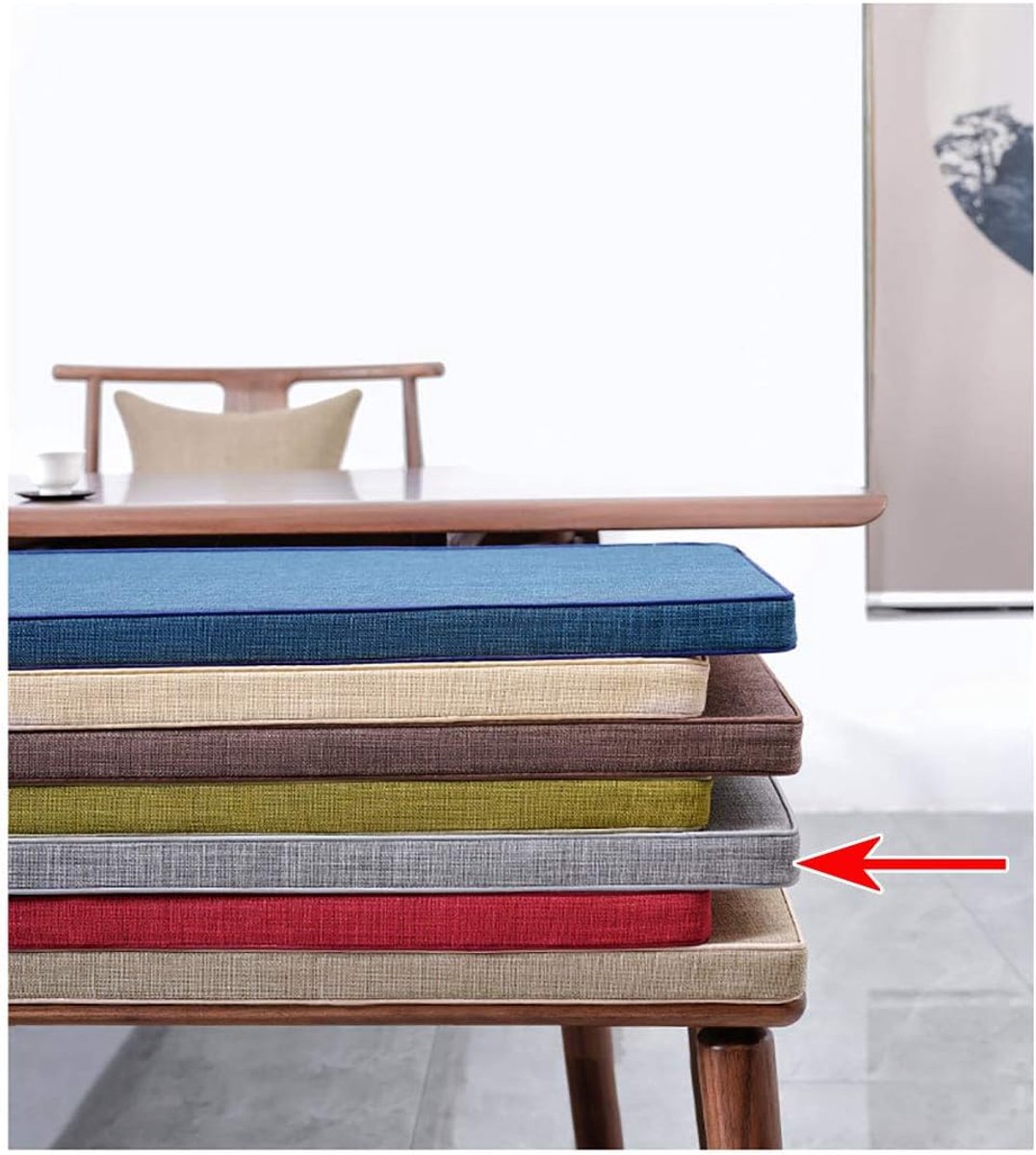 wangk Tuin Bank Kussen,2 of 3 zits Bench Mat Pad Patio Bench Pad ligstoel kussen Vervanging Matras Pad Indoor Outdoor Antislip Rechthoek Bench Kussen-Grijs 150×50×5cm (59×19×2in)