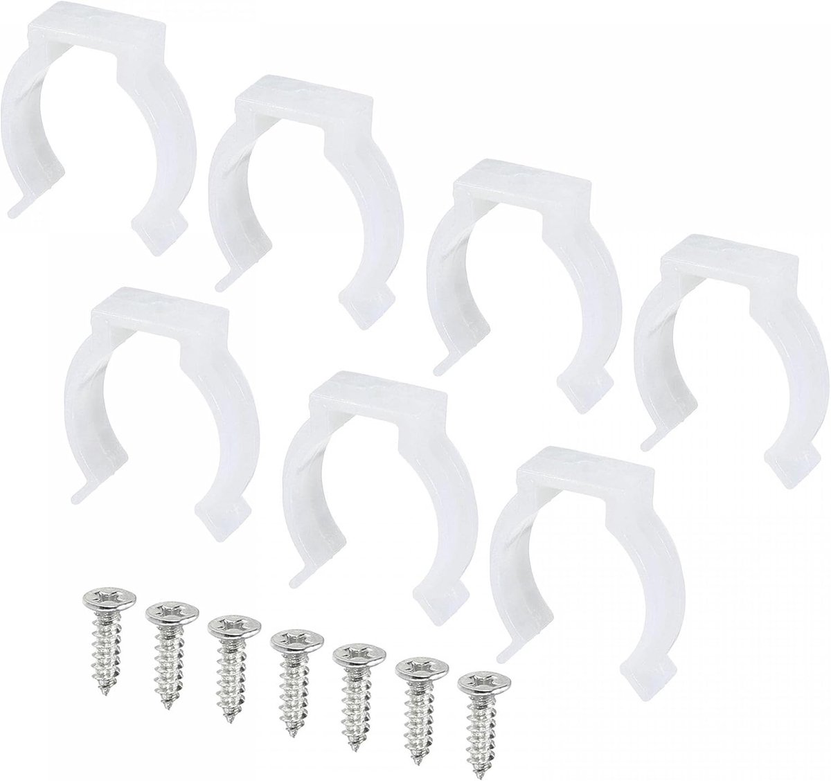 sourcing map T8 U-clips voor ledbuizen, accessoires van kunststof, buisklemmen met schroeven voor led-gloeilampen, plafondlamp, wit, 10 stuks