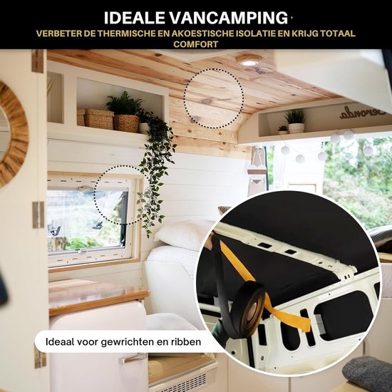 RUBBERTAPE 15MTS x 5CM x 3MM - AKOESTISCHE EN THERMISCHE ISOLATIE IDEAAL VOOR CAMER VAN CAMPING - VERWARMINGS- EN LUCHTSYSTEMEN (15MTS) — afbeelding 4