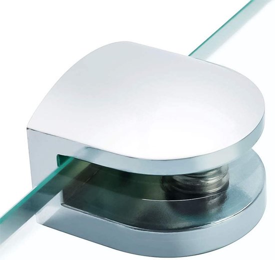 Glasklemmen, verstelbare glashouders, solide zinklegering, klembevestiging voor 6-10 mm dik glas en acrylglas, 6 stuks — afbeelding 2