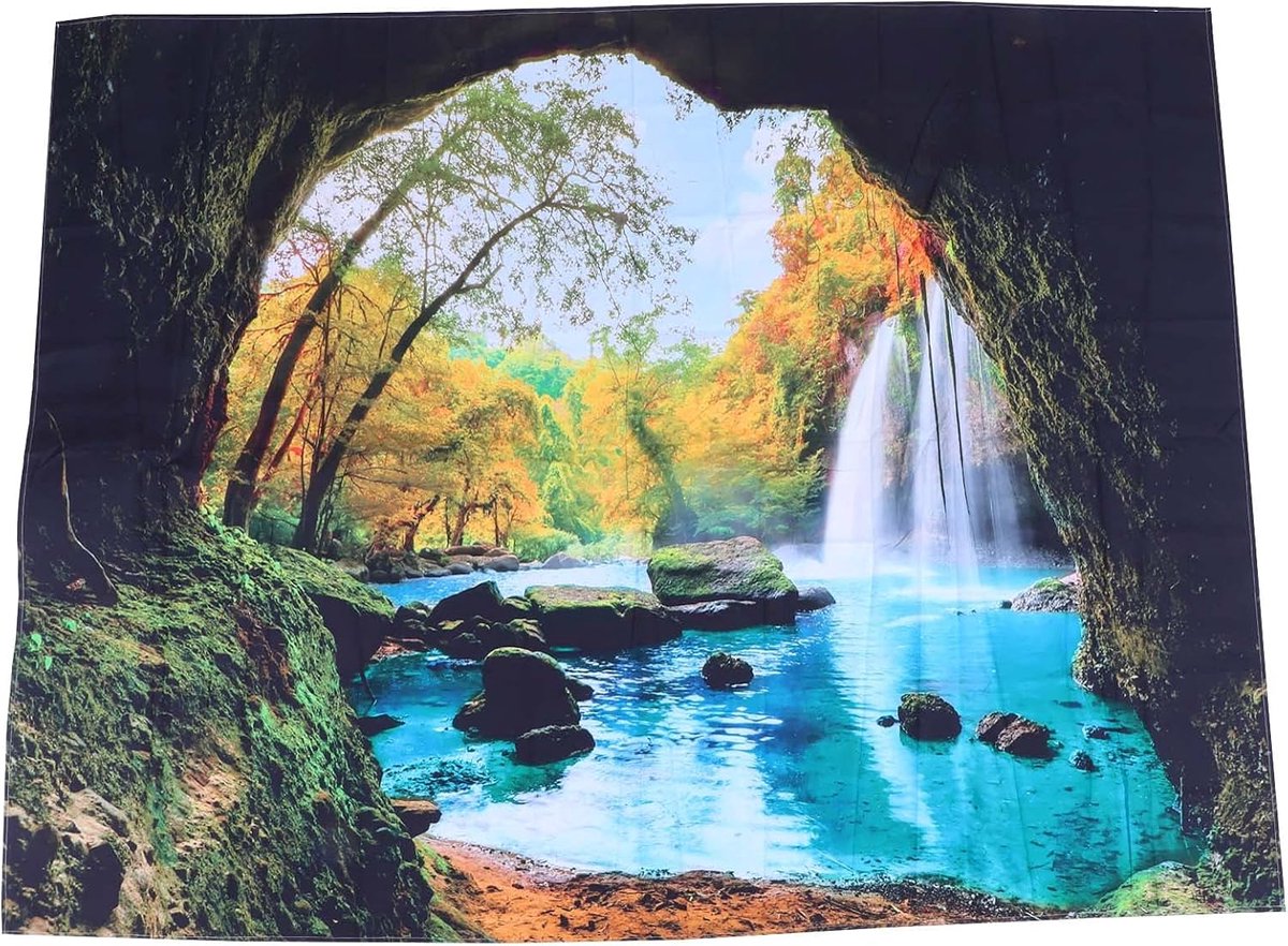 Tapijten Grot Rivierlandschap Patroon Tapijt Muur Opknoping Deken Achtergrond Wanddecoratie Wandtapijten Voor Woonkamer Slaapkamer Art Decoratie(230 * 180CM)