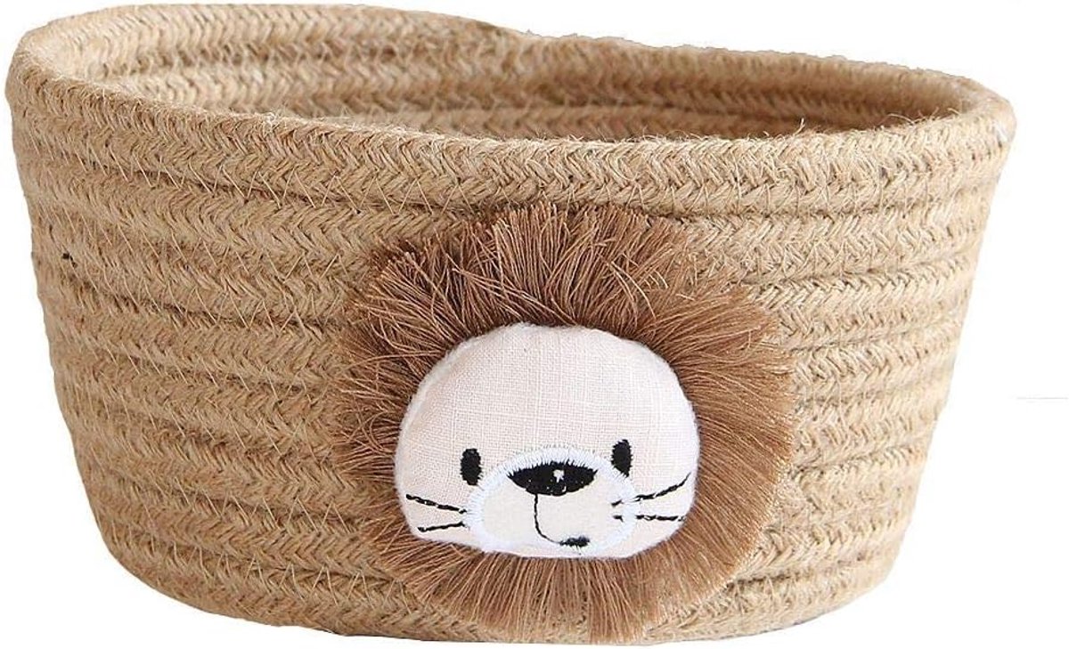 Geweven opbergmand, kleine schattige opbergdoos, katoenen touw, gevlochten, speelgoedmanden, opbergmand voor multifunctionele containers, thuis, kantoor, bureau-organizer, decoratie, jute