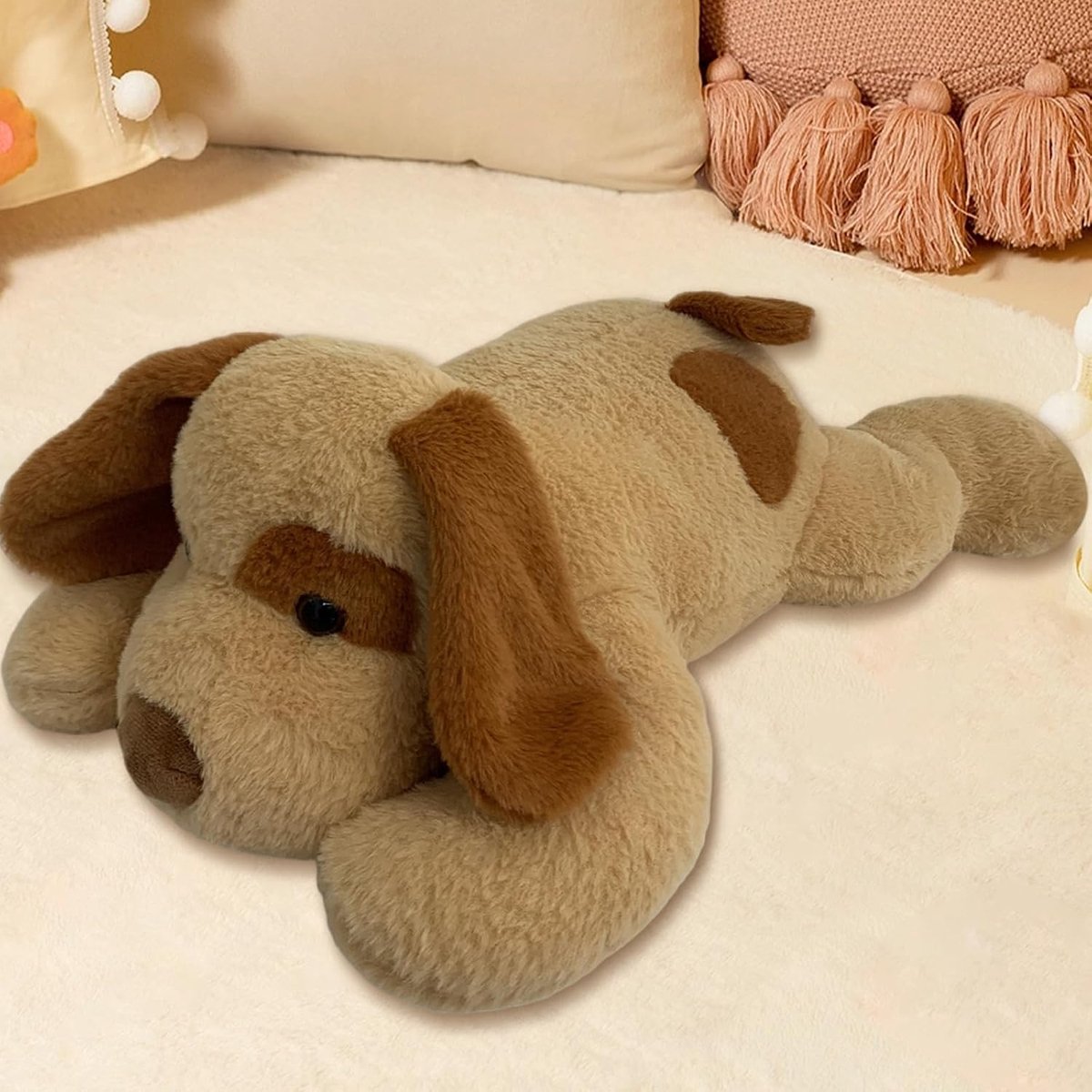 60 CM Verzwaarde Knuffeldier 1,5 KG Gewicht Knuffeldier Sensorisch Speelgoed voor Autisme Kan Gebruikt Worden als Alledaags Kussen Verjaardagscadeau (Hond) | Knuffelkussen, pop in kussenvorm (hond)