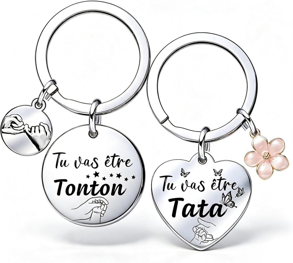 2PS Cadeaus Kerst Oom Tata Sleutelhanger cadeau aankondigen zwangerschap tante en oom Aankondiging Zwangerschap Je wordt binnenkort Oom Tata | Toekomstige Oom Toekomstige Oom Toekomstige Tata