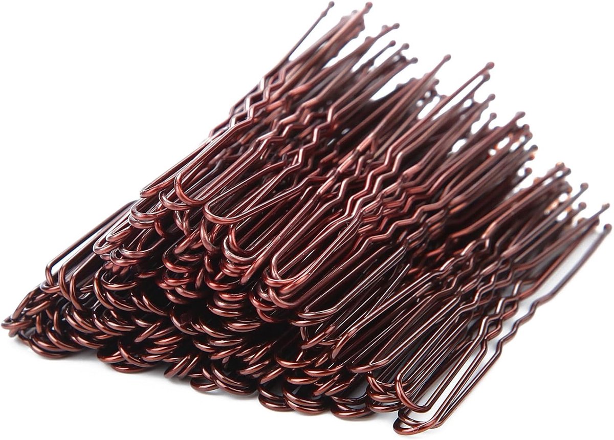 Haarspelden groot 7 cm Bobby Pins bruin U-vormige haarspelden metaal met opbergdoos voor dames meisjes vrouwen haaraccessoires kapperssalon bruiloft meisjes