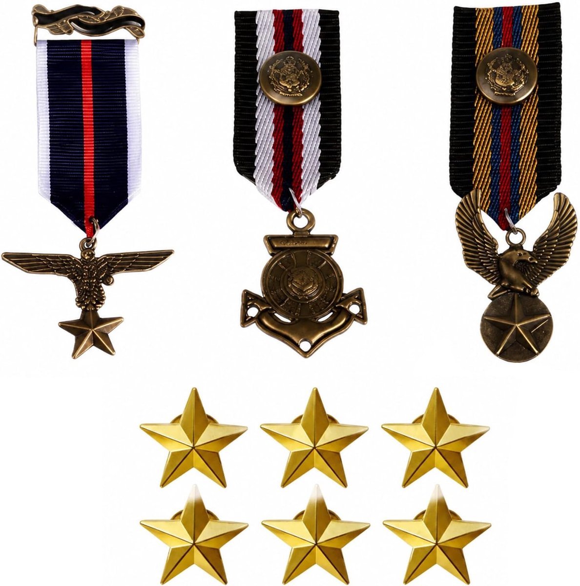 Badge en medailleset bestellen - veelzijdig voor carnaval, militair kostuum, jongens en meisjes, volwassenen