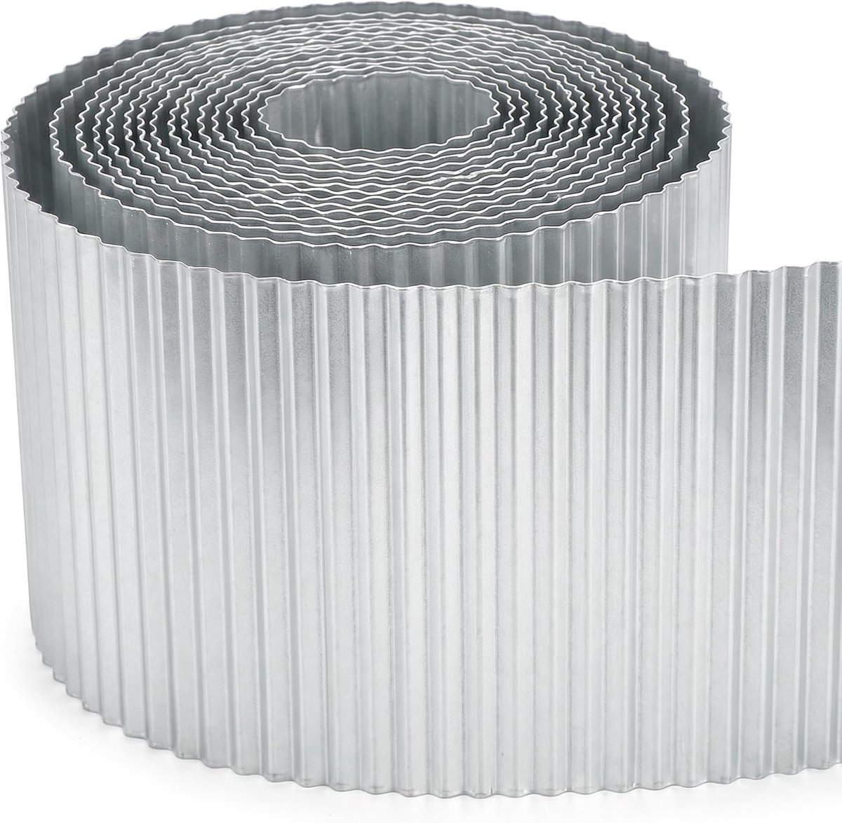 6 m gegalvaniseerde metalen tuin gazon rand rand rol, tuinplant rand, smal golvend, H10,16 cm, zware randen randen landschapsranden voor doe-het-zelf bloembedden, gazons, pad K653F01