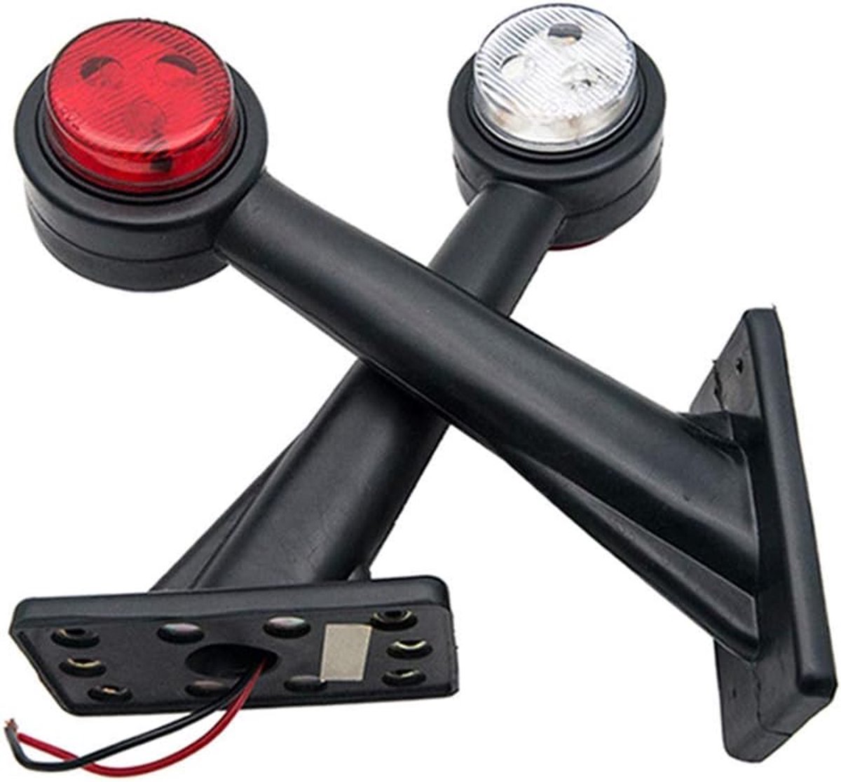 2 stuks 12 V LED aanhanger vrachtwagen zijmarkeringslichten omtrek steel lamp 20 cm