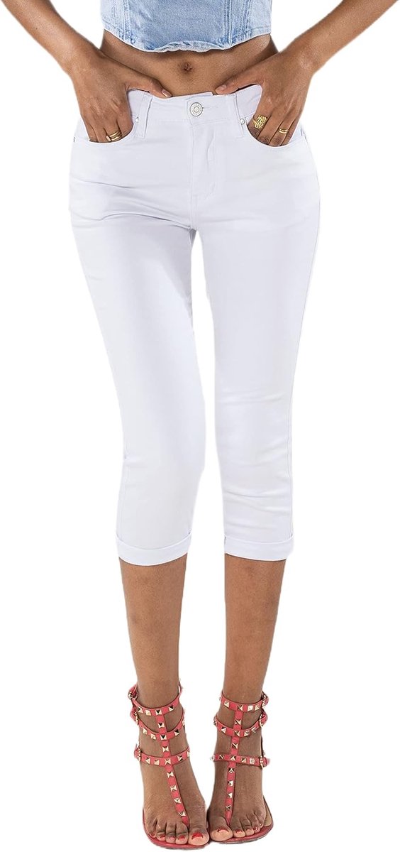 Jeansbroek voor dames, high waist, used-look, wash-effect