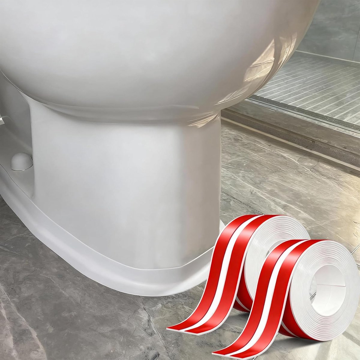Zelfklevende Afdichtingstape, PVC Afdichtingsband voor Badkamer en Keuken, Geschikt voor Bad, Douche, Wastafel, Toilet - 4M x 3,8cm (2)