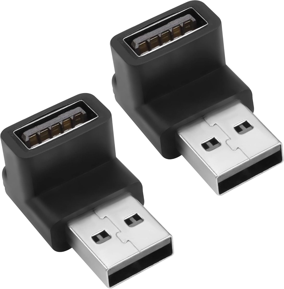 USB 3.1 90° hoekadapter 10Gbps USB 3.1 stekker naar bus L-vorm haakse koppeling voor 3A OTG opladen 2 stuks (positieve elleboog/vrouwelijk dons)