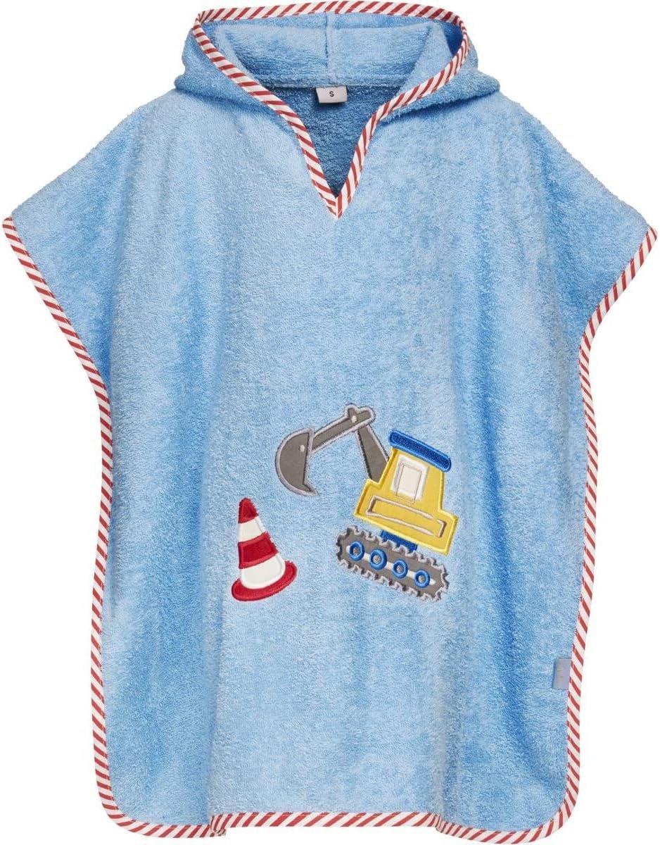Unisex Kinder Unisex Kinder Poncho Badjas 17 - Bleu BaustelleS (bis ca. 4 Jahre)