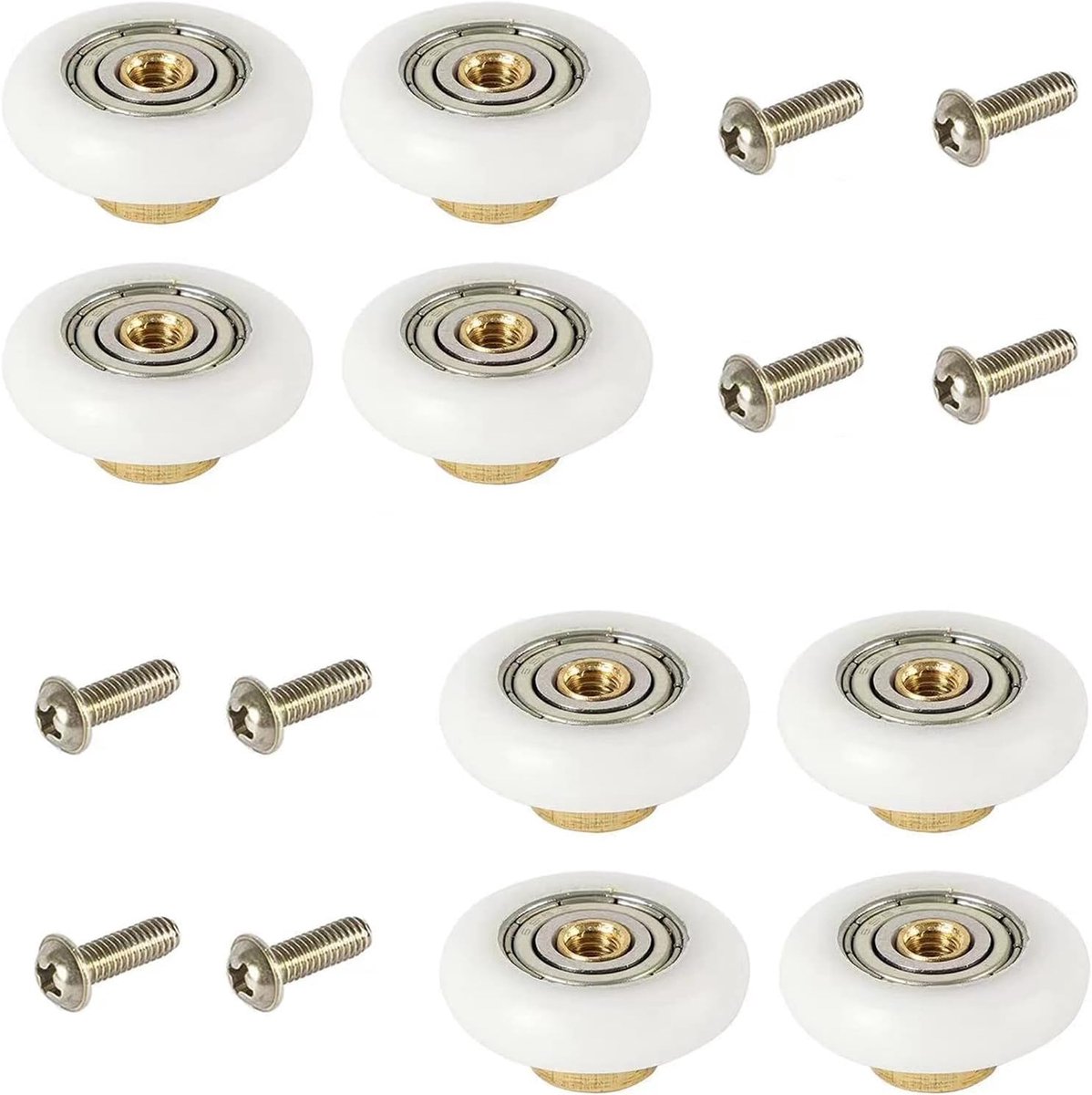 8 stuks vervangende wielen voor douchedeur Ø 19 mm CY-103 (roldiameter 19 mm)