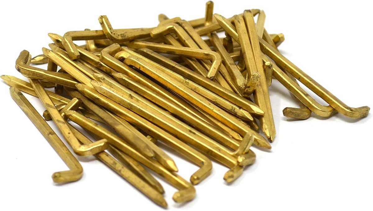 50 x consolehaken stalen haken vierkante draad Ø 2,5 x L 50 mm van ijzer gehard messing