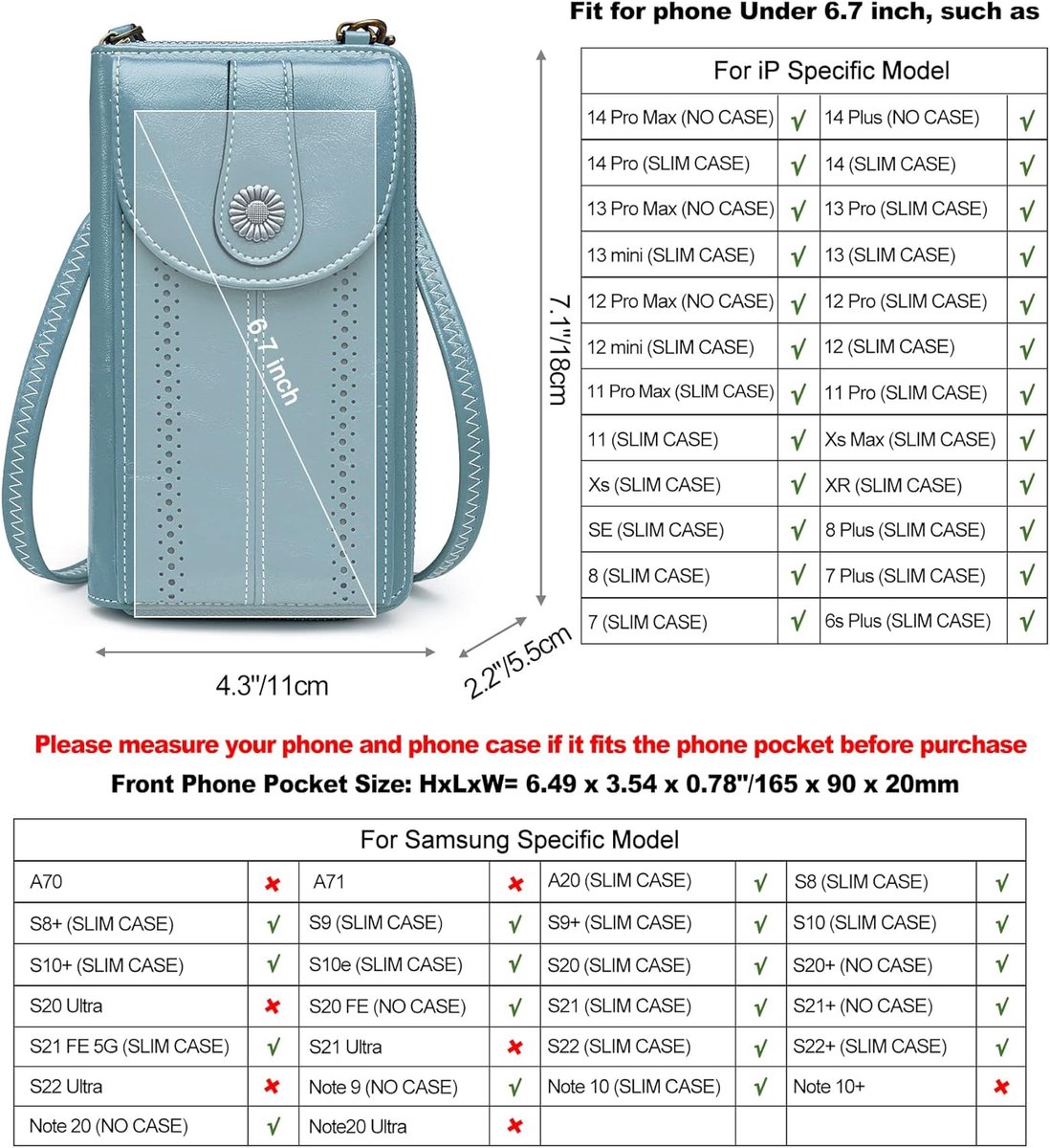Pn21b017 dames Telefoon Portemonnee