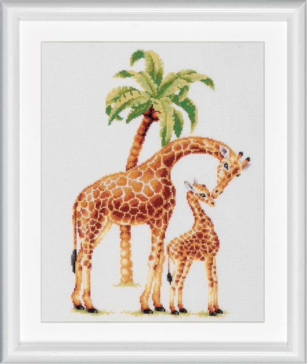 Stitch Brothers - DIY borduurpakket - DSB003A - Safari Giraffe - Wit Aida - 38 x 25 cm
