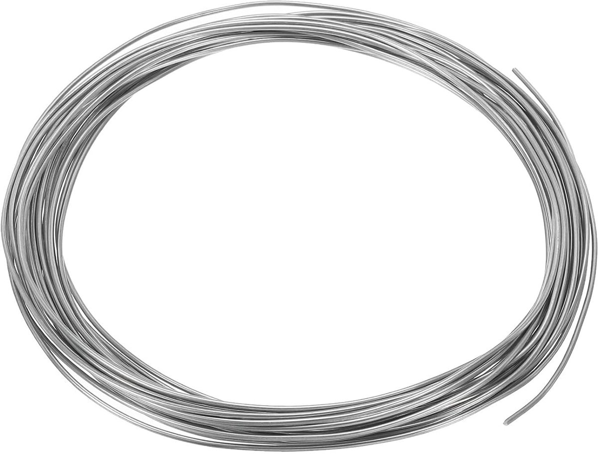 Draad, 20 meter, puur zinkdraad, 1 mm, zachte pareldraad, laboratorium, wetenschappelijk experiment, zinkdraad, gereedschap (16,4 ft/rol)