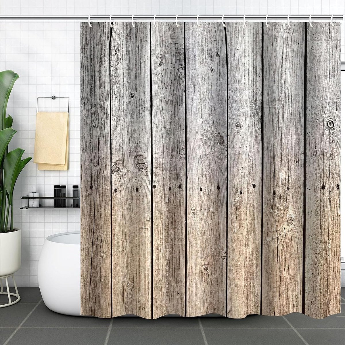 Douchegordijn met Motief Badkamer Gordijn Schimmelwerend Duchgordijn Antibacterieel Wasbaar Waterdicht Douchegordijnen Polyester Textiel 180x180cm met 12 Douchegordijnhaken B8321