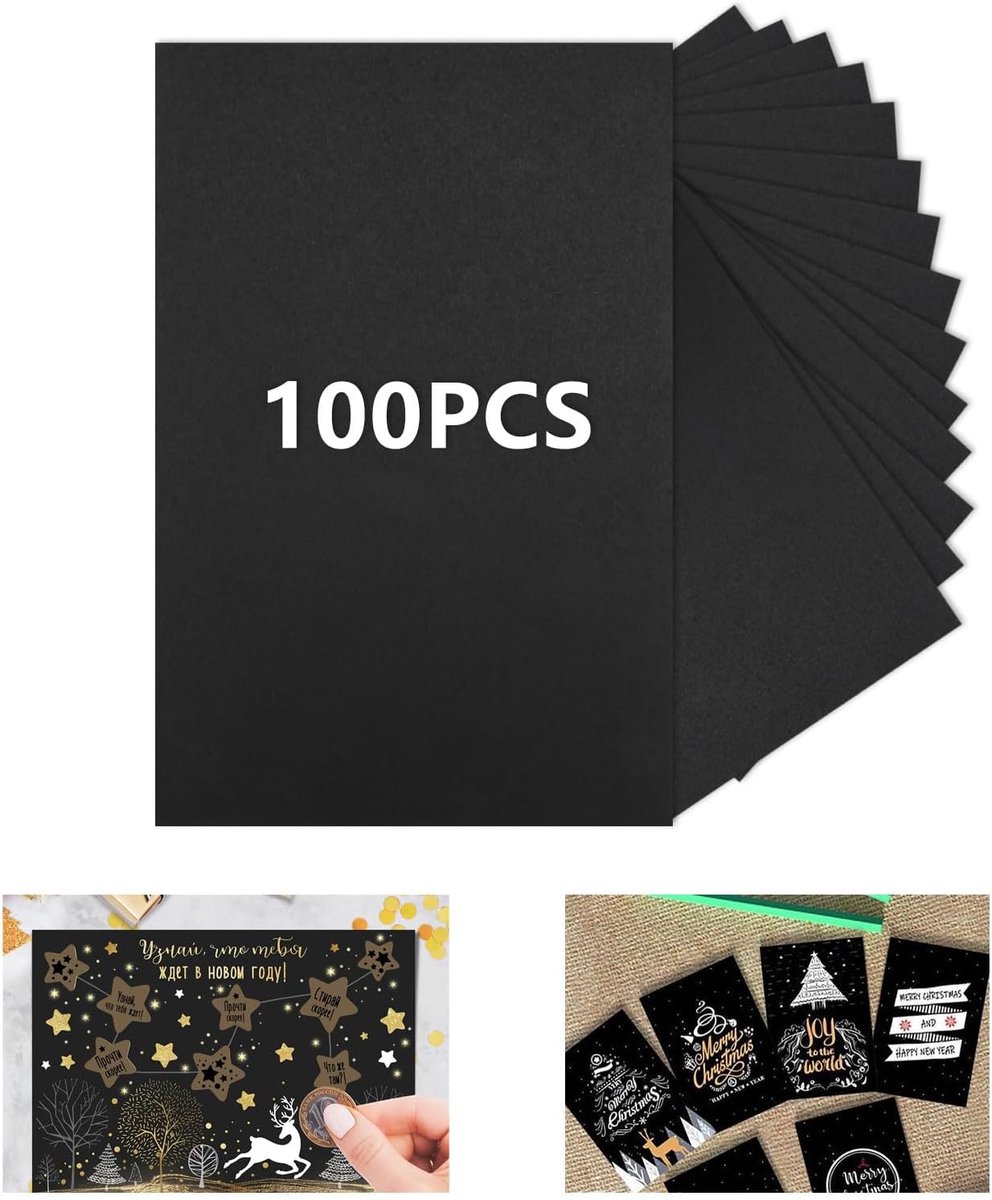 100 Vellen Zwart Kartonpapier A6 300g voor Bedrukken, Schilderen | Kaarten Maken, Uitnodigingen, Scrapbook en Knutselen