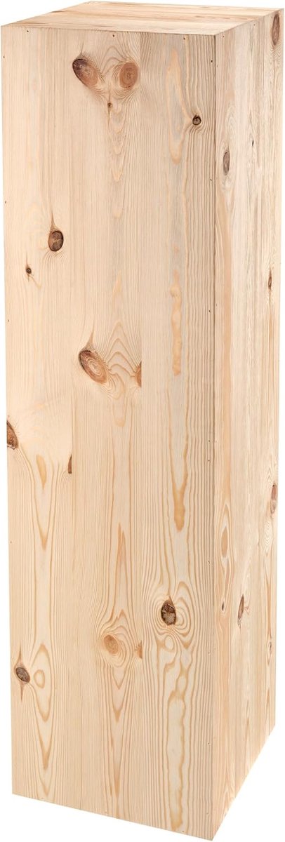plantenstandaard, Vintage houtdecoratie, Bloemenstandaard, Bloemenkrukje, Houten blok, Decoratieve zuil, DIY plantenzuil, Stevig en duurzaam, Natuurlijk hout, 110x30x30 cm