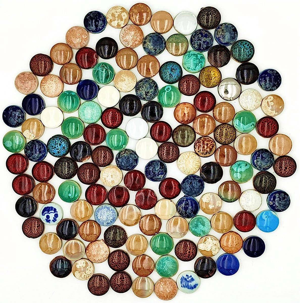 500 g Willekeurige Keramiek Mozaïektegels, Doe-het-zelf Maken Creatieve Keramische Mozaïek Tegels Voor Doe-het-zelf Knutselplaten, Bloempotten Vazen Bekers Mozaïek Maken Benodigdheden (2 cm rond)