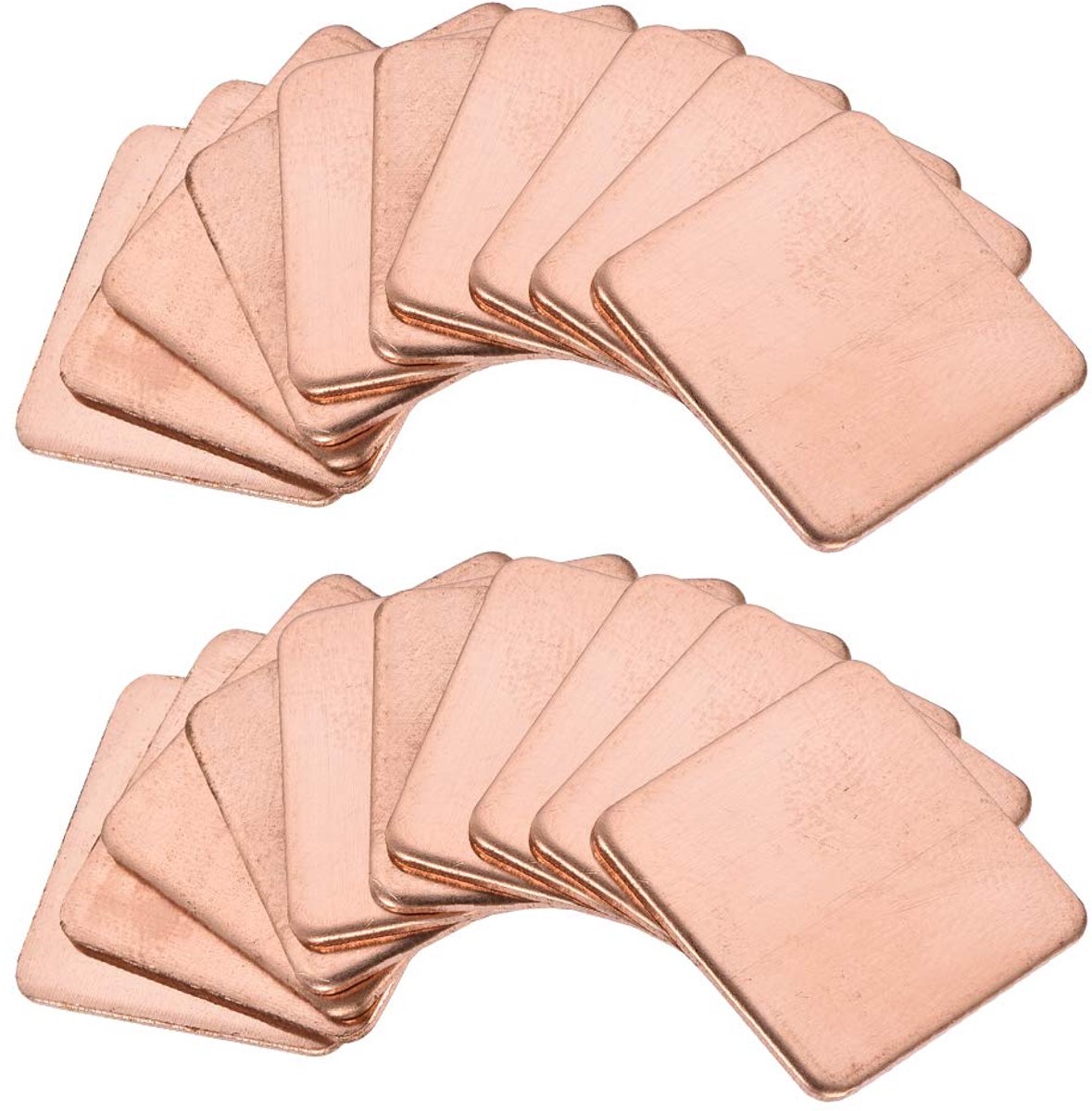 sourcing map 20stk. Flat IC Chipatz Thermisch koperen koellichaam voor CPU GPU RAM 20x20x1mm