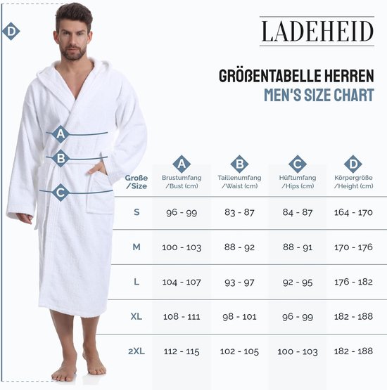 Heren Badjas van 100% Katoen LA40-190 — afbeelding 4